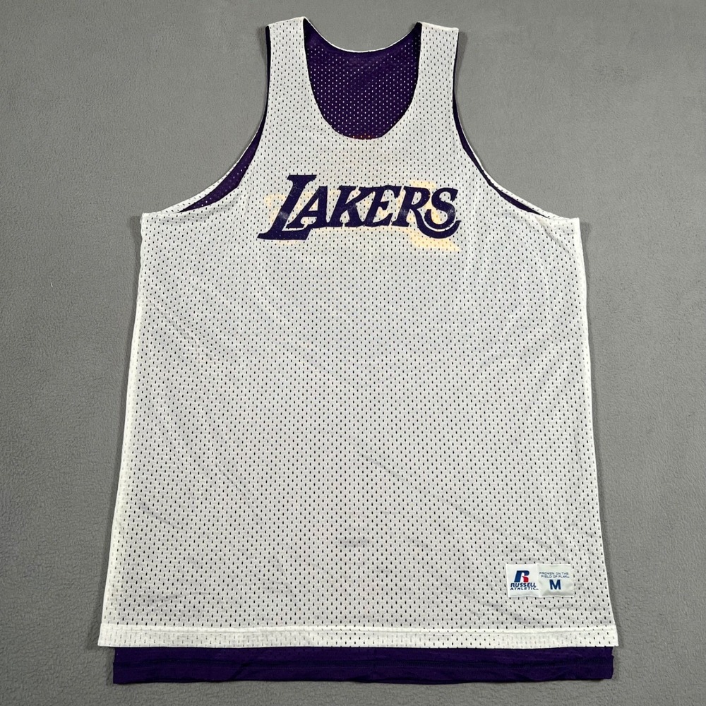 Lakers Reversible Jersey Dennys Promo NBA Basketball Sleeveless Purple White M - Picture 5 of 10